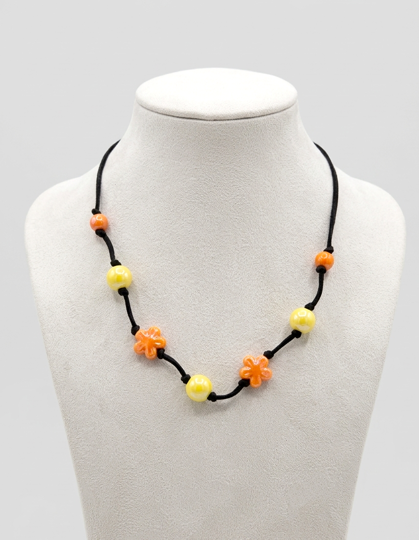 collana, giallo, arancione, gioiello, primavera, outfit, margherite, jewels, necklace, orange, jellow