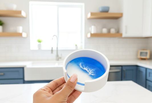 porta sottobicchieri, decorazione mare, mare, resina, resin, resina ecologica, regalo