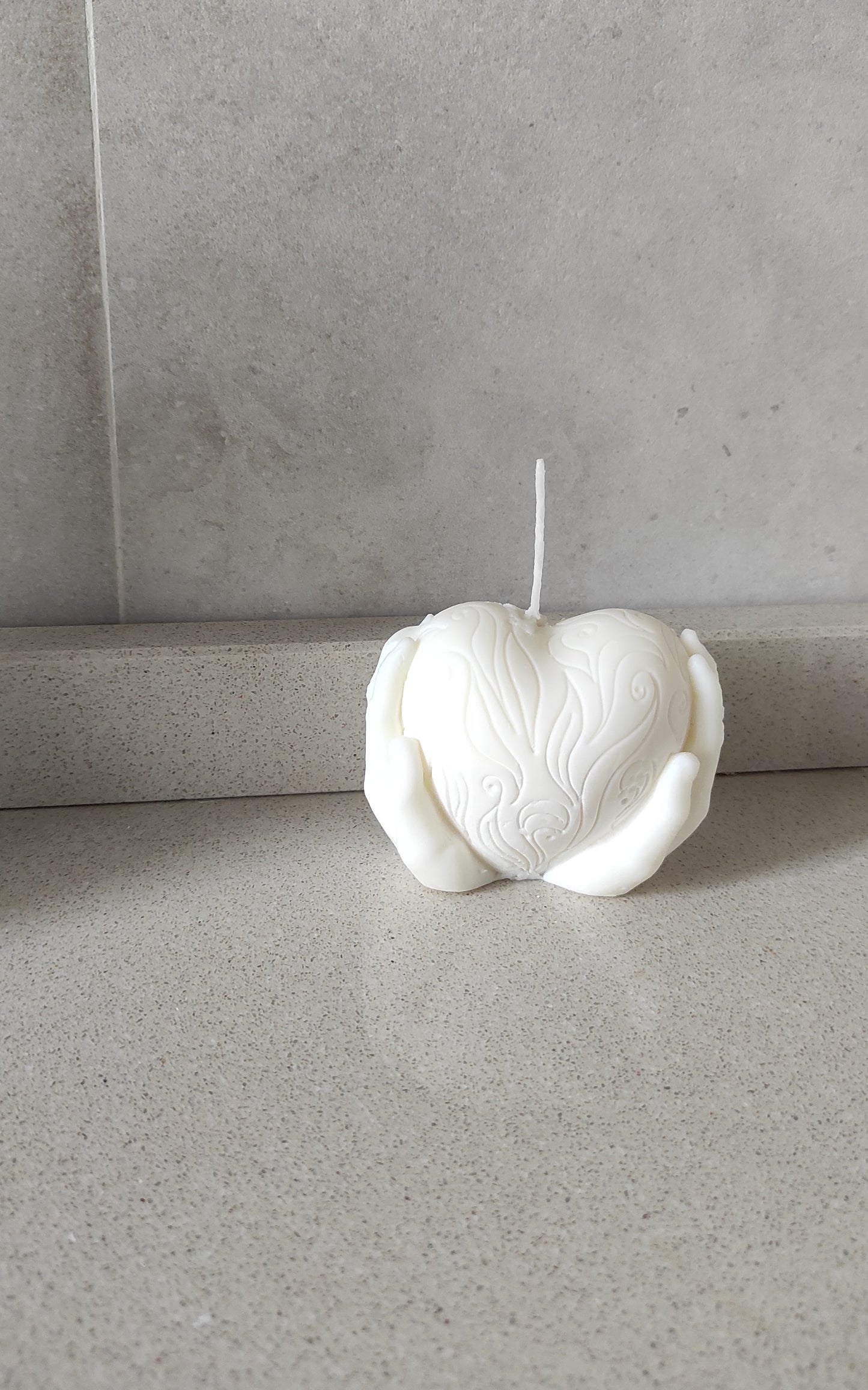 candela, profumo, vaniglia, cuore, mani, regalo, cura, bomboniere, bomboniera