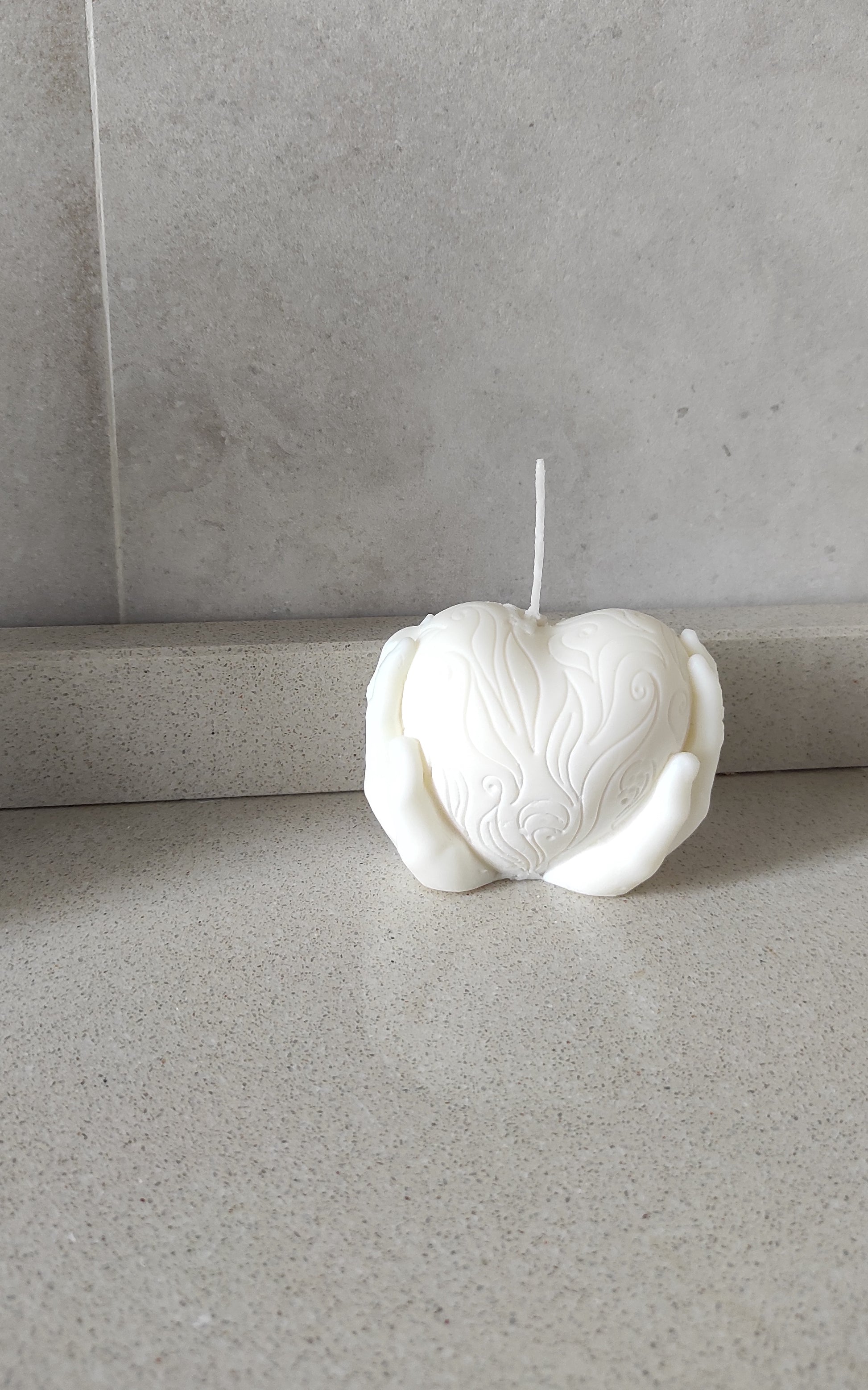 candela, profumo, vaniglia, cuore, mani, regalo, cura, bomboniere, bomboniera