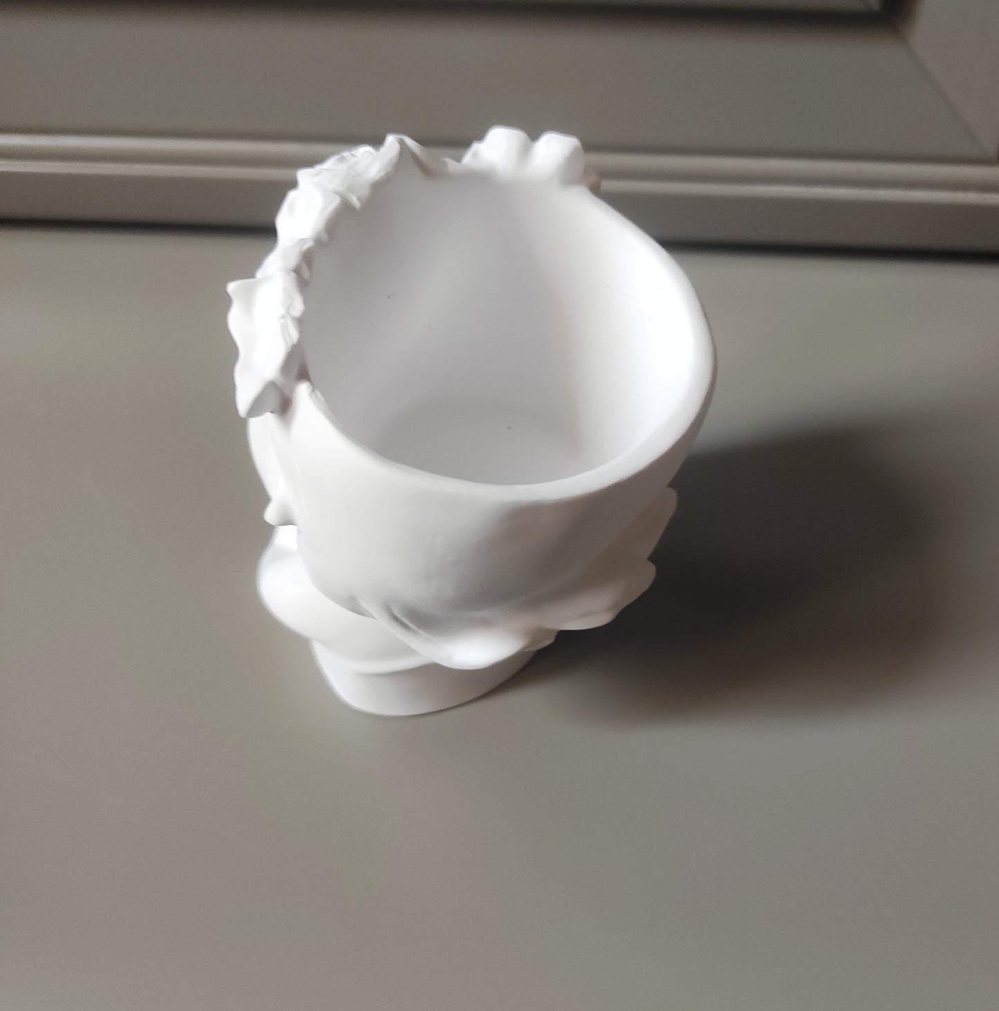 vaso, vaso decorativo, volto, bambina, riposo, calma, bomboniera, battesimo, comunione, cresima, matrimonio, utile, arredamento, arredo