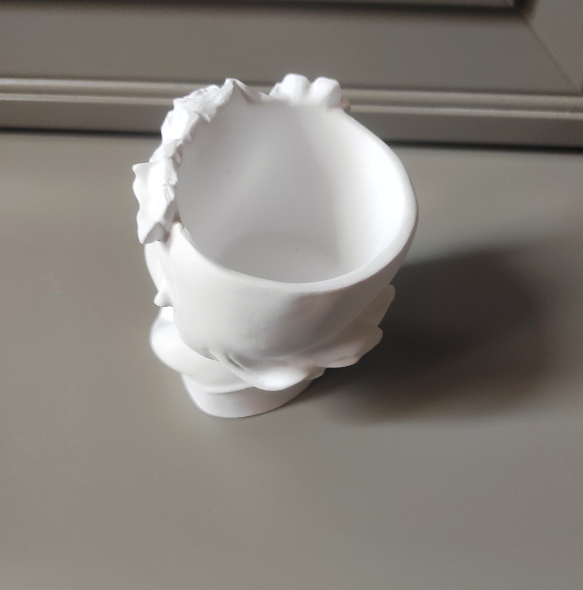 vaso, vaso decorativo, volto, bambina, riposo, calma, bomboniera, battesimo, comunione, cresima, matrimonio, utile, arredamento, arredo
