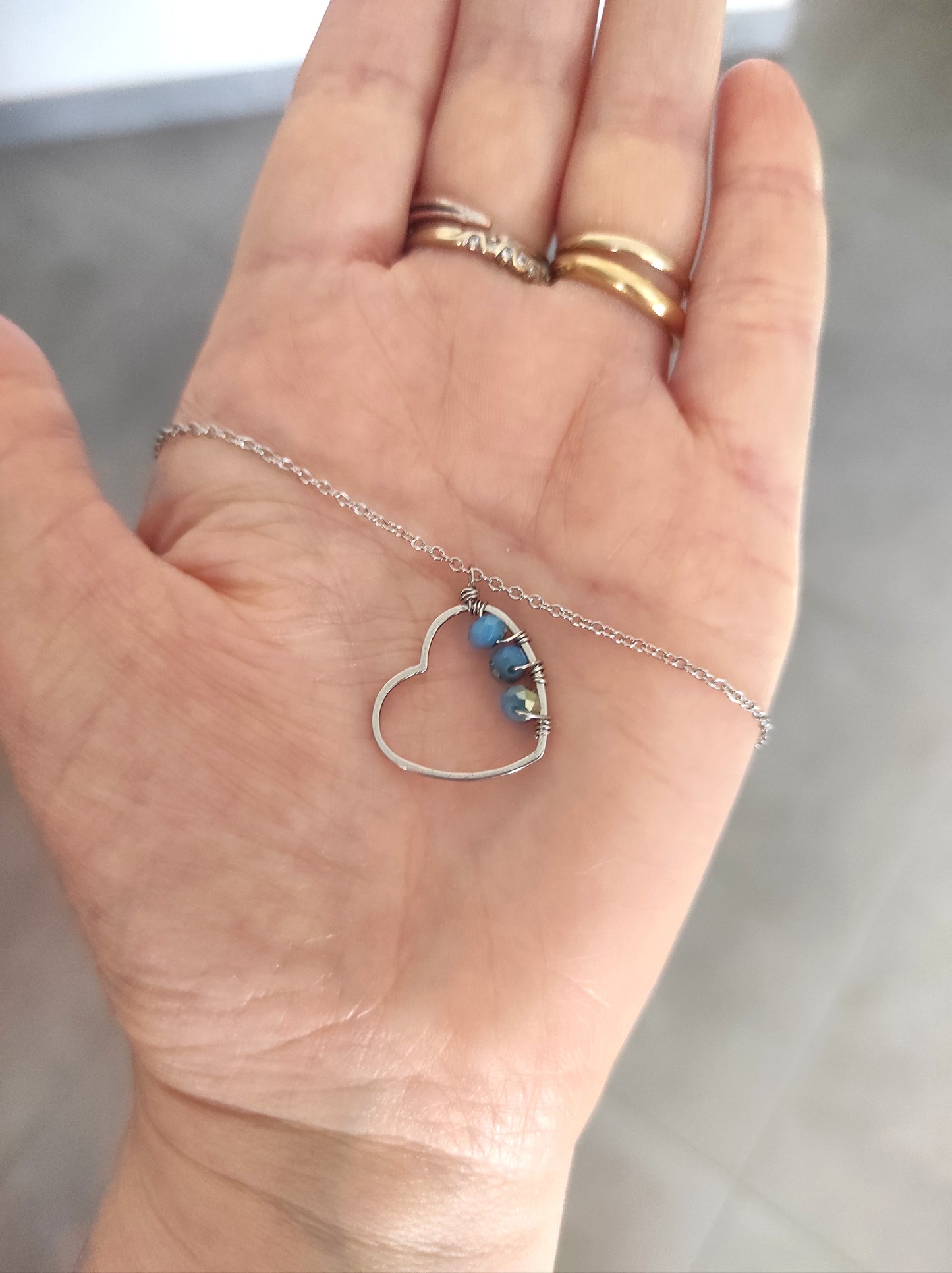 collana, cuore, luce, vetro, acciaio, raffinata, pendente