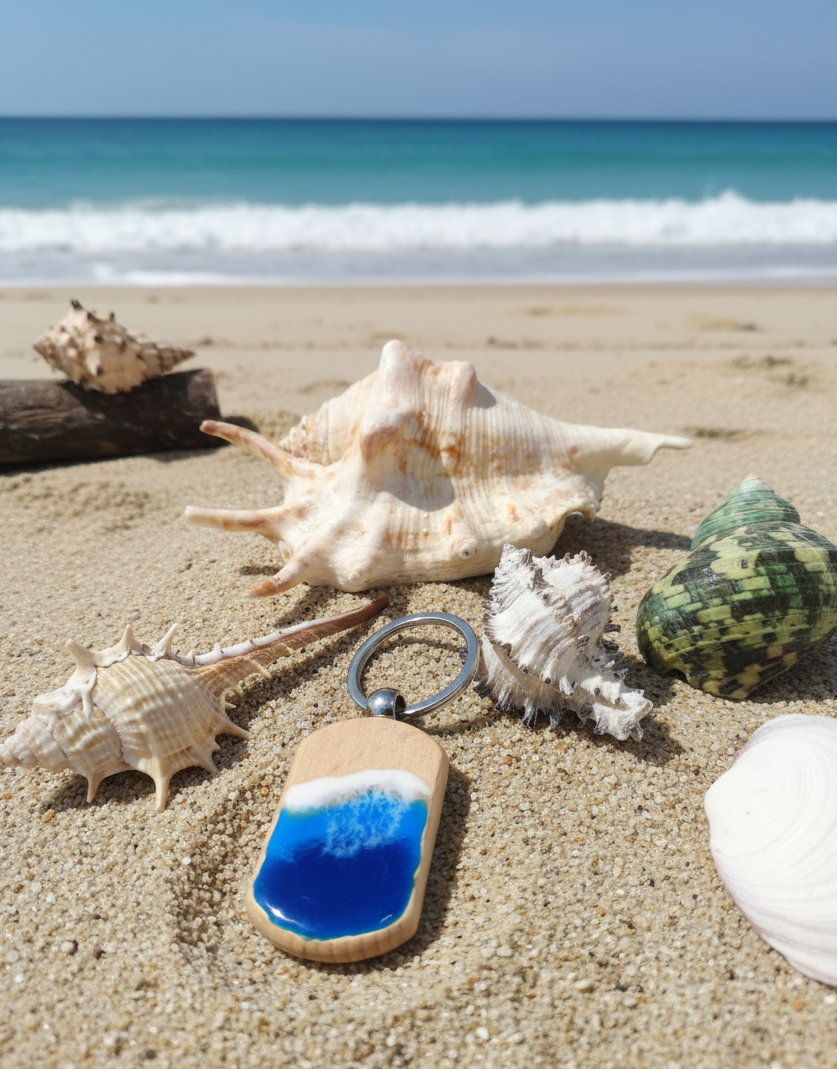 Portachiavi in legno "La grotta azzurra" - Studio Creativo Dolci Pensieri