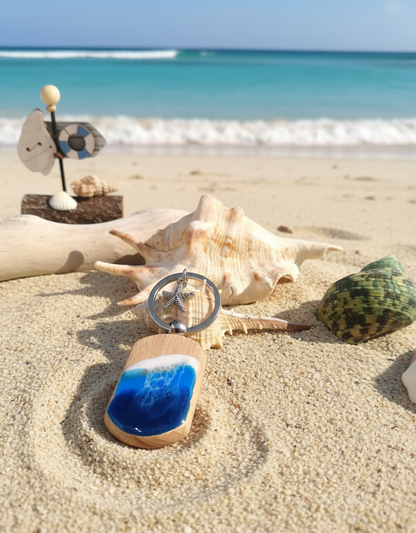 Portachiavi in legno "La grotta azzurra" - Studio Creativo Dolci Pensieri