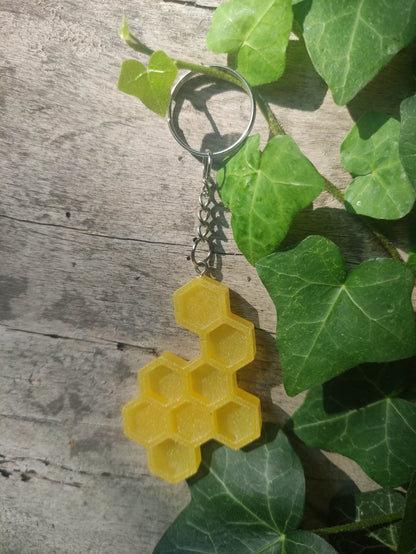 Portachiavi resina, alveare, giallo, ambra, hive, resin, regalo, battessimo, comunione, cresima, matrimonio, bomboniera, regalo, bomboniere