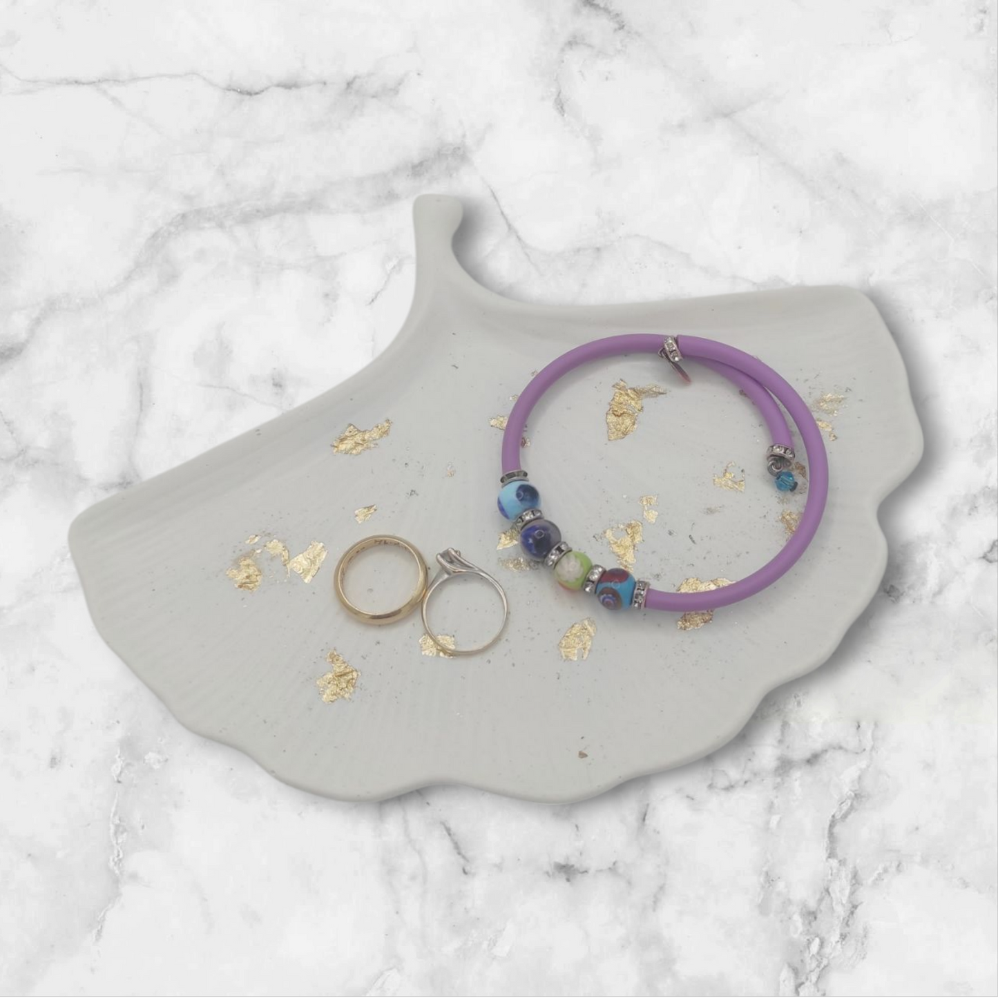 Foglia di Ginkgo, svuotatasche, resina ecologica, azzurro chiaro, resina, resin, regalo, battessimo, comunione, cresima, matrimonio, bomboniera