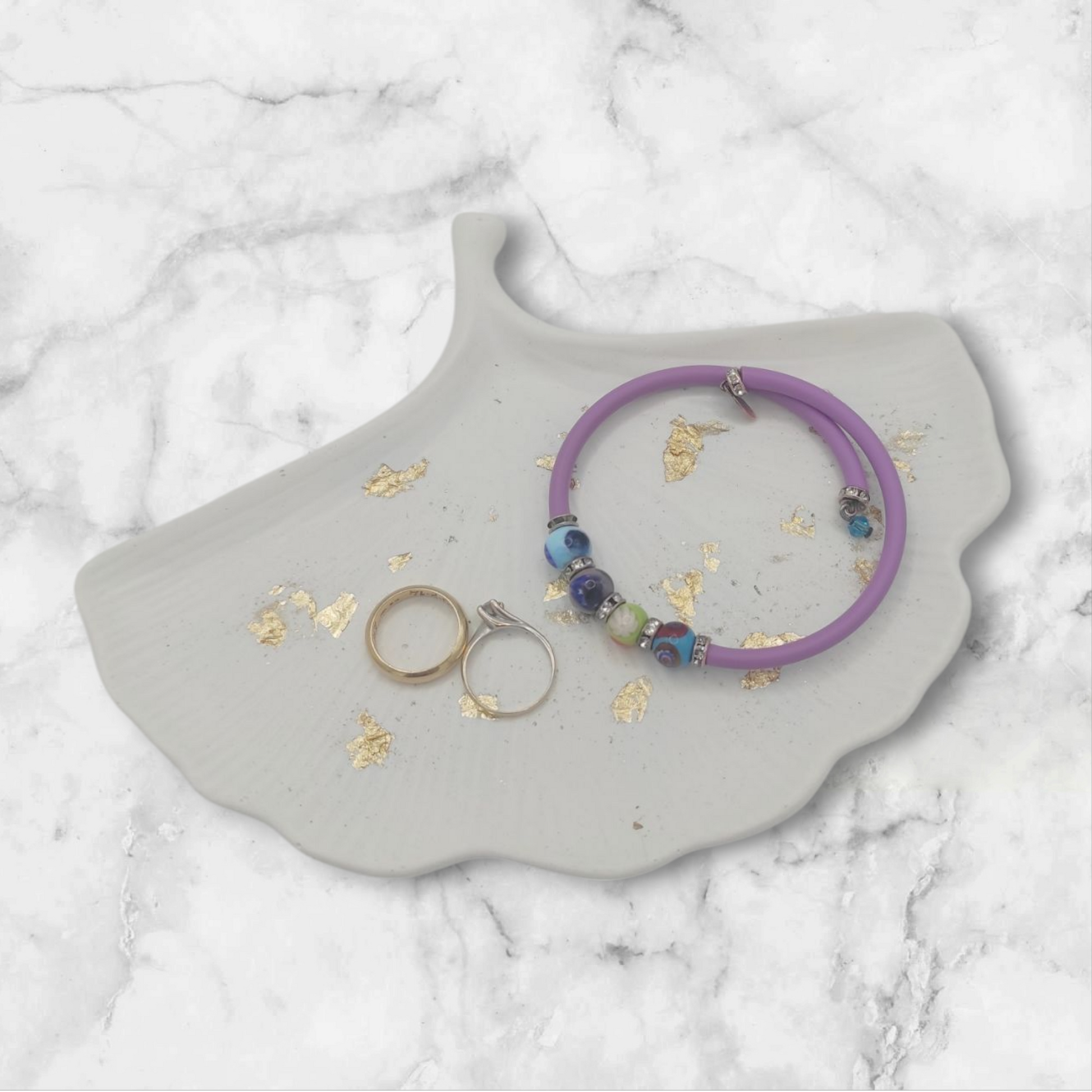 Foglia di Ginkgo, svuotatasche, resina ecologica, azzurro chiaro, resina, resin, regalo, battessimo, comunione, cresima, matrimonio, bomboniera