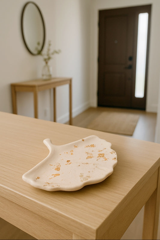 Foglia di Ginkgo, svuotatasche, resina ecologica, azzurro chiaro, resina,  resin, regalo, battessimo, comunione, cresima, matrimonio, bomboniera, regalo, bomboniere